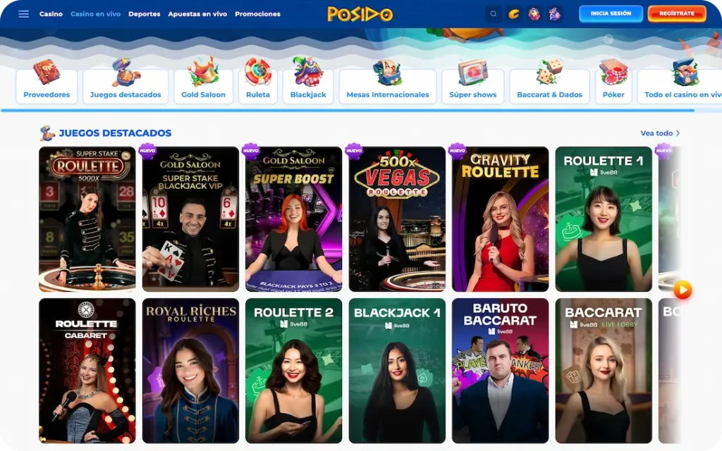 juegos en vivo del casino posido